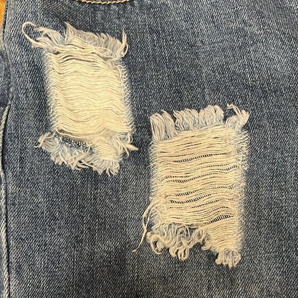 REVOLVE Superdown Angie Girlfriend Straight Leg Distressed Denim Jeans Size 27 - Picture 7 of 9